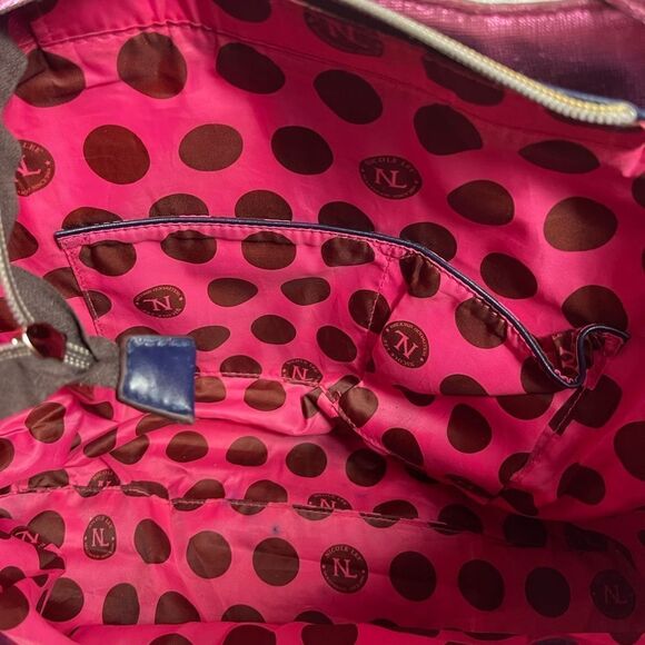 Nicole lee American Flag Satchel/shoulder bag Blue & white stripes ,red … - Picture 5 of 12